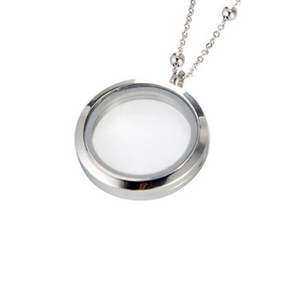 Round Necklace With Glass Frame, Personalised Gift
