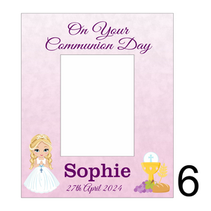 Girl Communion Frame, Personalised Gift