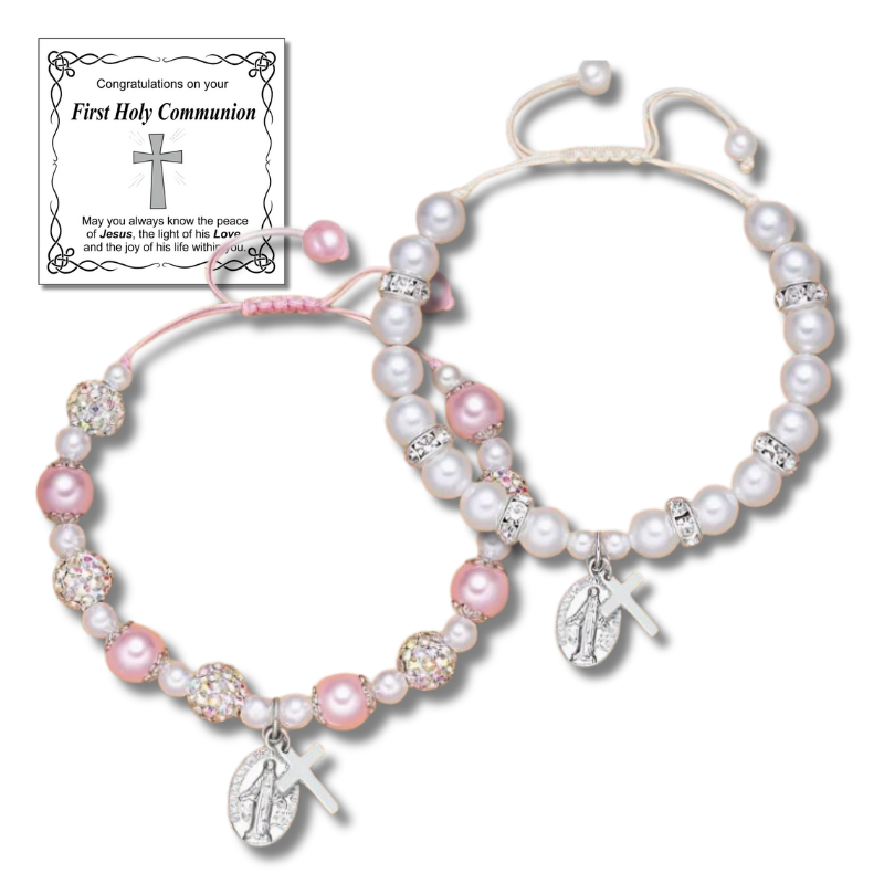 Communion Beaded Bracelet - Personalised Gift