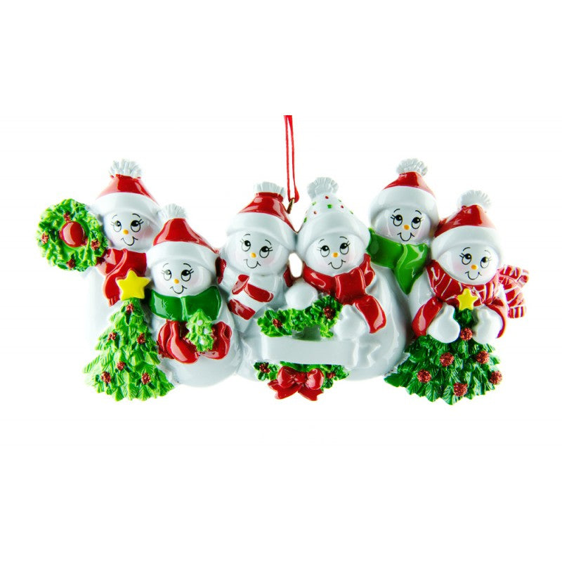Snowman Family (6) Decoration, Personalised Gift