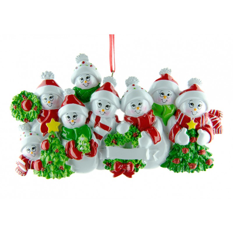 Snowman Family (8) Decoration, Personalised Gift