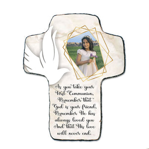 Communion Slate Hanging Cross, Personalised Gift
