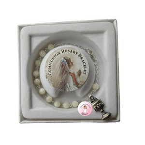 Mother Of Pearl Communion Bracelet, Personalised Gift