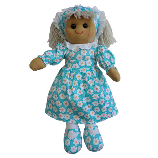 Blue Daisy Rag Doll, Personalised Gift