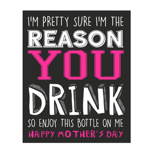 Mother's Day Wine Bottle Label, Personalised Gift