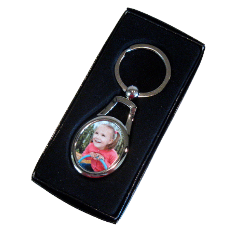 Silver Oval Keyring, Personalised Gift