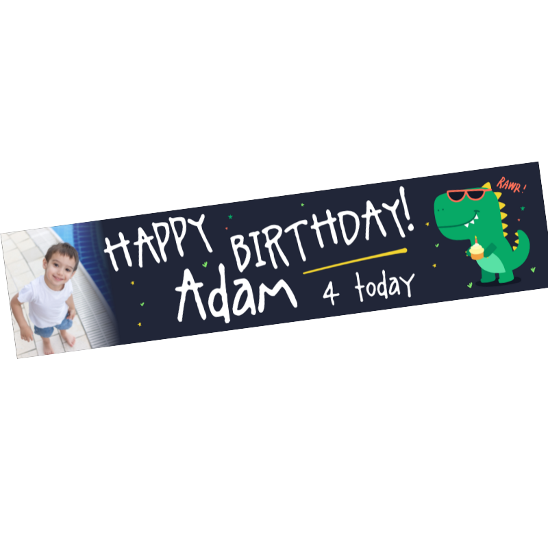Dino Birthday Banner, Personalised gift