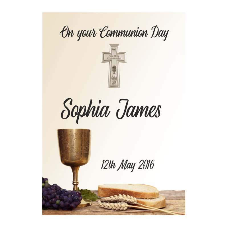 Communion Card, Personalised Gift