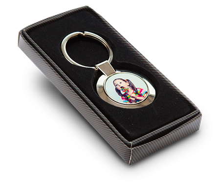 Round Silver Keyring, Personalised Gift