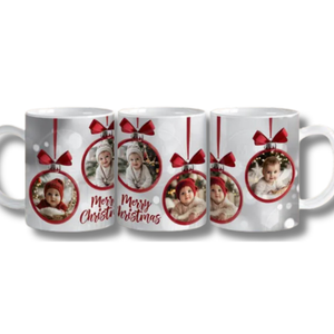 Red Bauble Photo Mug - Personalised Gift