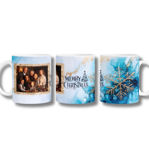 Snowflake Christmas Mug With Photo - Personalised Gift