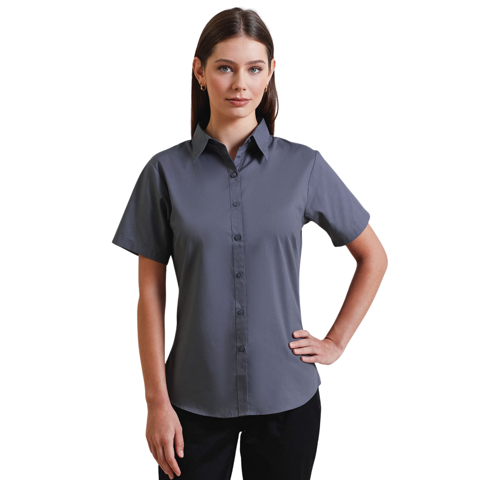 Women's short sleeve poplin blouse - Personalised Gift