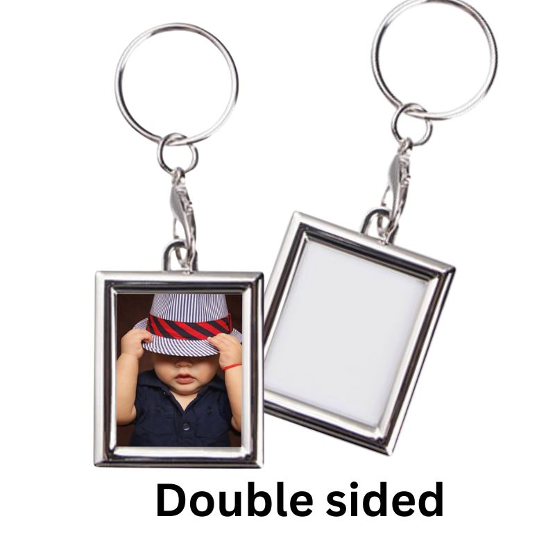 Double Sided Rectangle Keyring - Personalised Gift