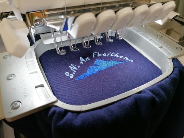 School Jumper being Embroidered