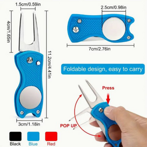 Metal Foldable Golf Divot Tool - Personalised Gift