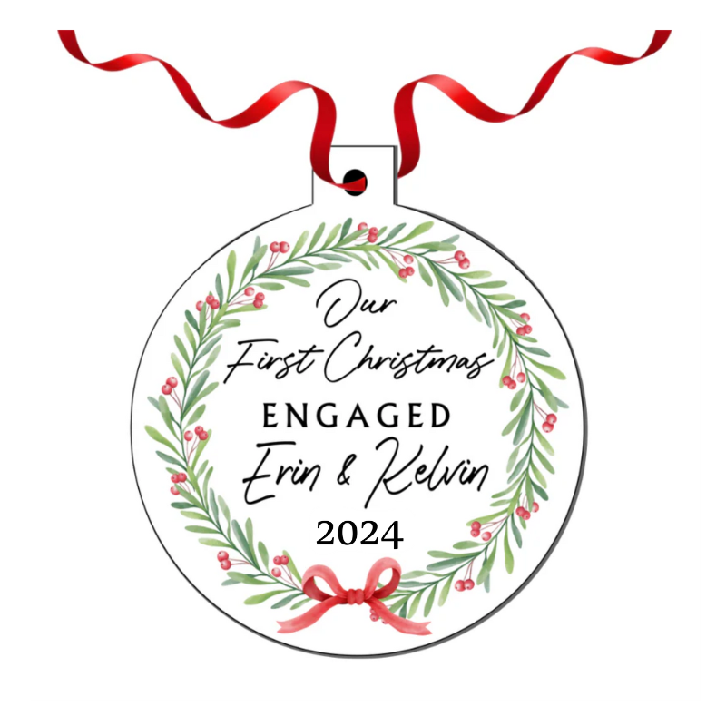 First Christmas Engaged Christmas Decoration - Persoalised Gift