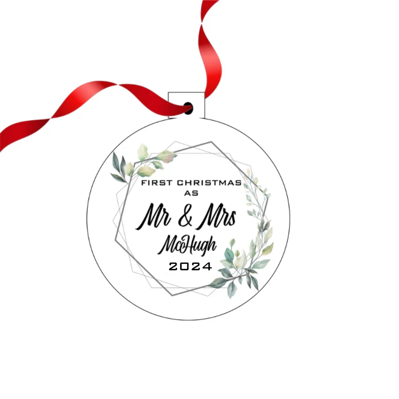 First Christmas As Mr & Mrs Christmas Decoration - Persoalised Gift