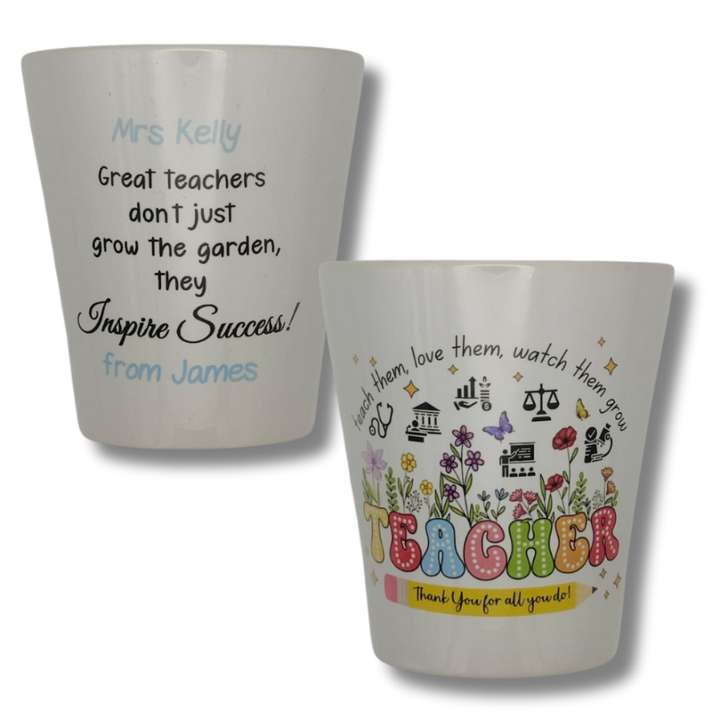Ceramic Flower Pot - Teacher Gift - Personalised Gift