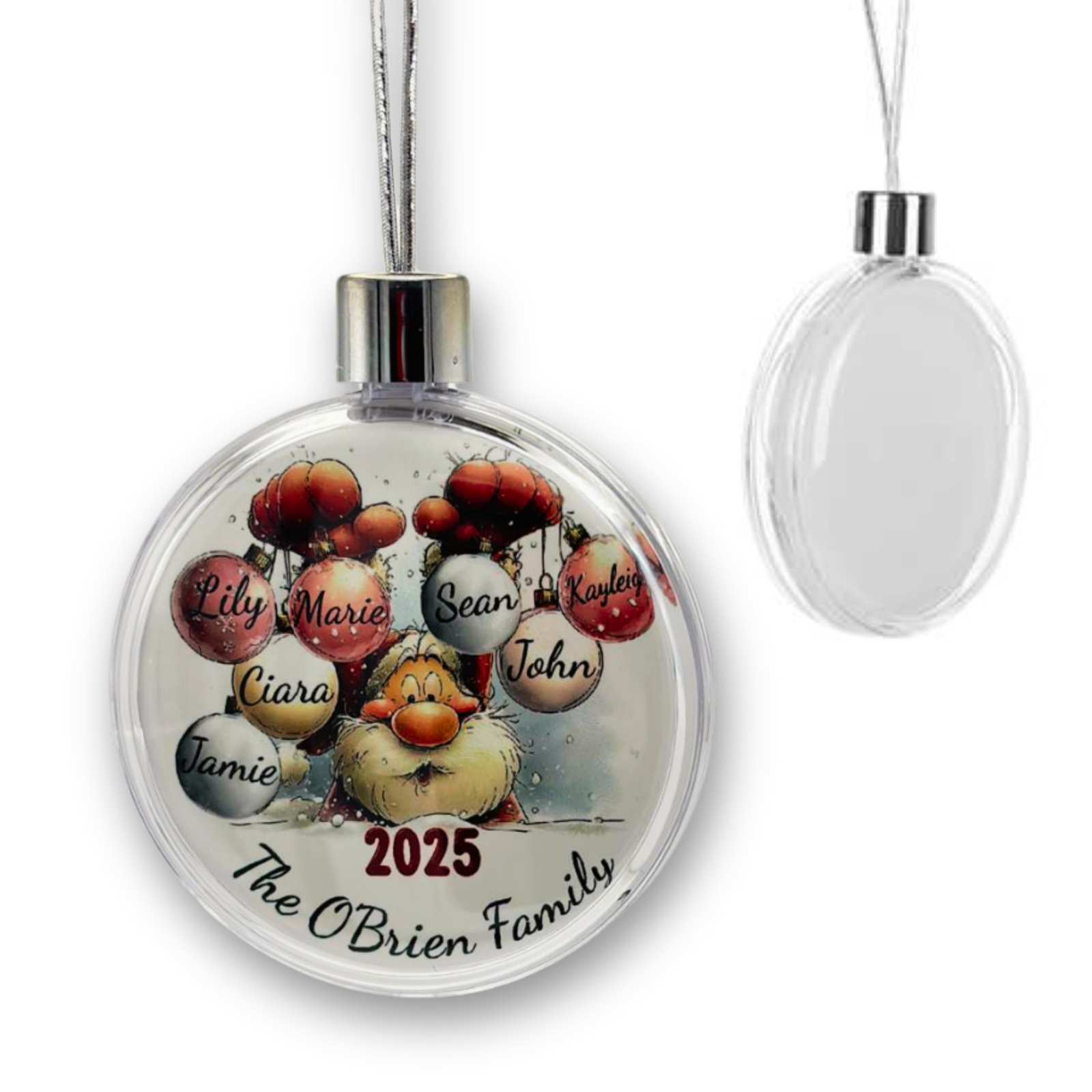 Santa Family Christmas Bauble - Personalised Gift