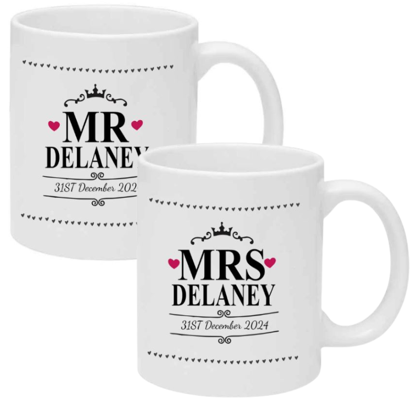 Mr & Mrs Mugs - Personalised Gift