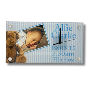 Glass Baby Clock - Personalised Gift