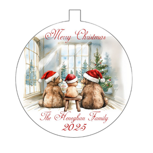 Bear Family Christmas Bauble - Personalised Gift