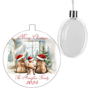 Bear Family Christmas Bauble - Personalised Gift