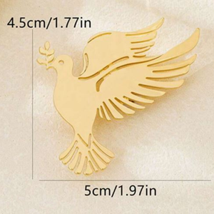 Engraved Dove Shaped Pin - Personalised Gift