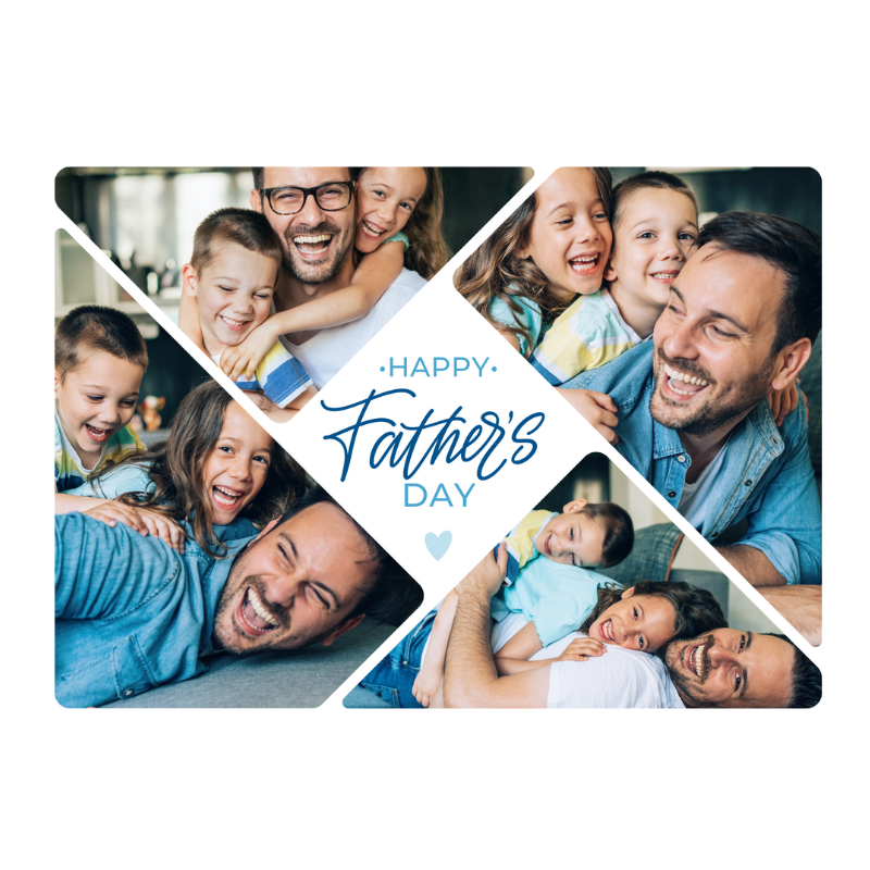 Fathers Day Card With 4 Photos, Personalied Gift