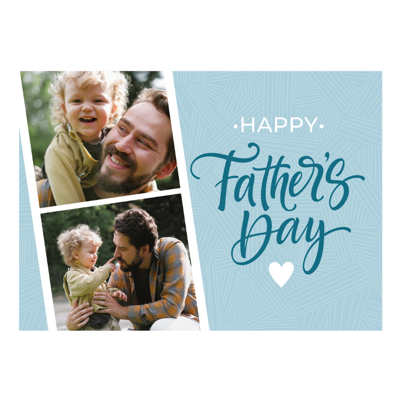 Fathers Day Card With 2 Photos, Personalied Gift