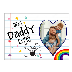Fathers Day Card Daddy With Photo, Personalied Gift
