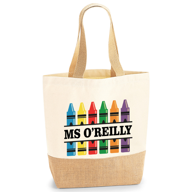 Teacher, Jute Based Canvas Shopper, Personalised Gift