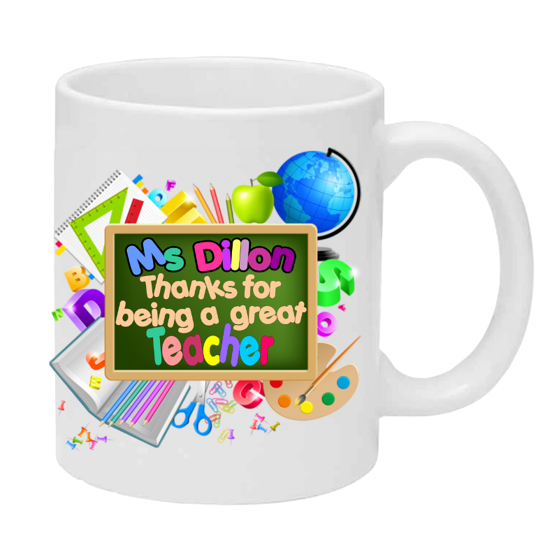 Thanks For being A Great Teacher Mug, Personalised Gift