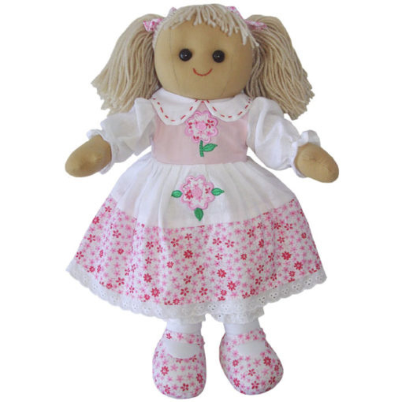 Pink Floral Rag Doll, Personalised Gift
