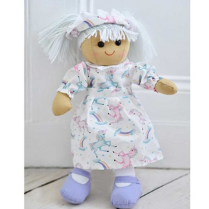 Unicorn Dress Rag Doll, Personalised Gift