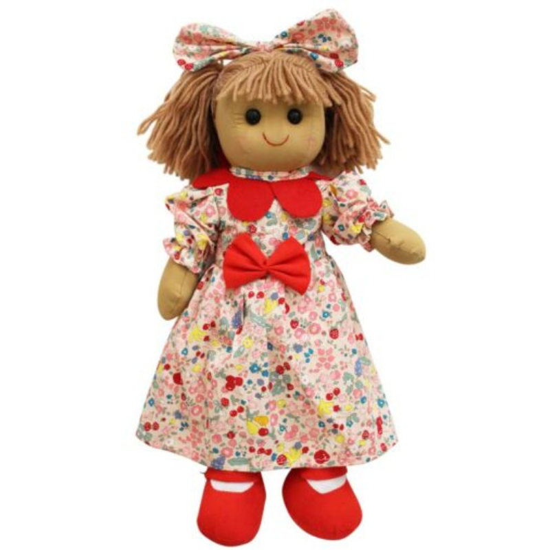Rag Doll With Printed Dress And Petal Collar, Personalised Gift