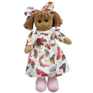 Mixed Butterfly Print Dress Rag Doll, Personalised Gift