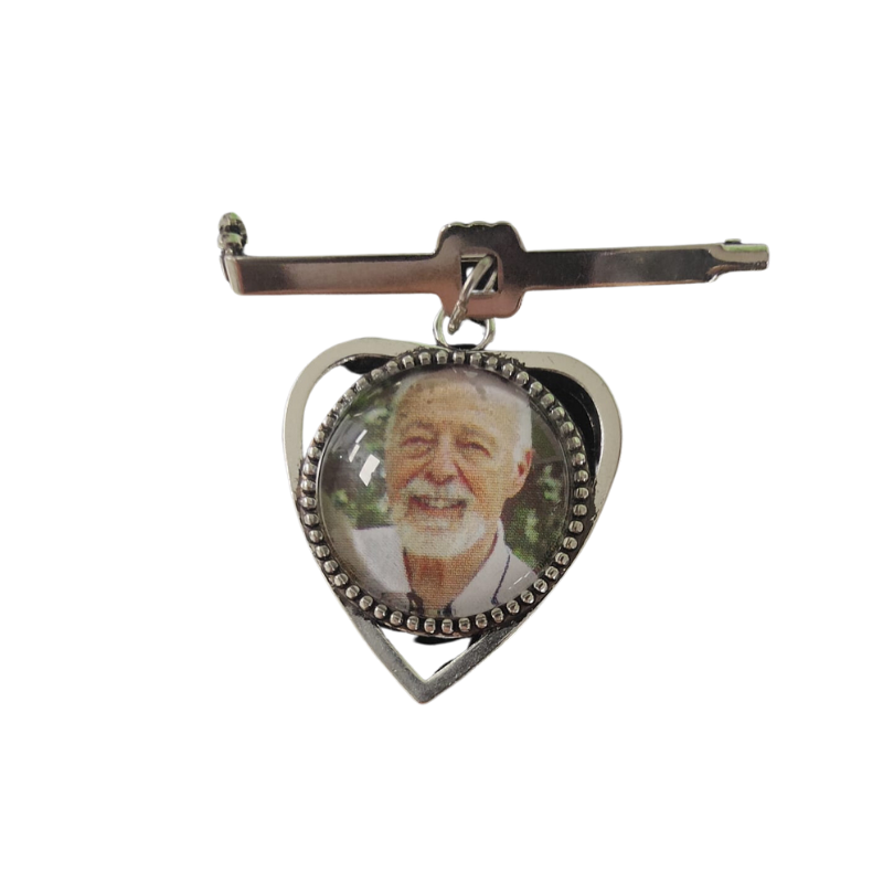 Heart Wedding Lapel Pin, Personalised Gift