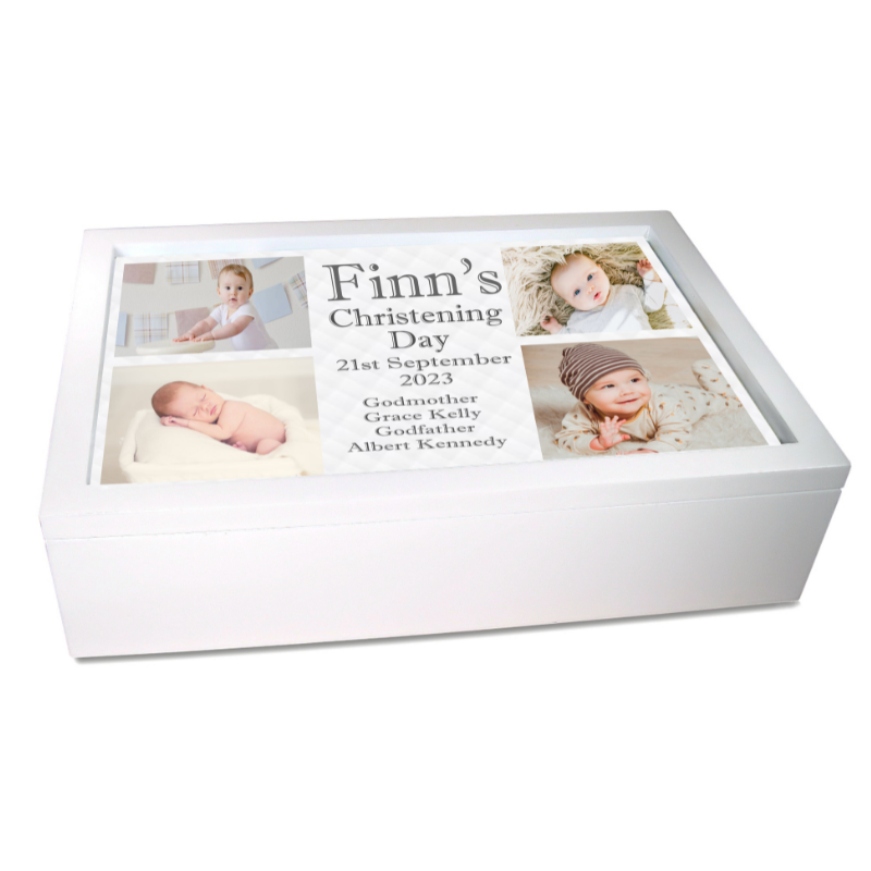 Christening Photo Keepsake Box, Personalised Gift