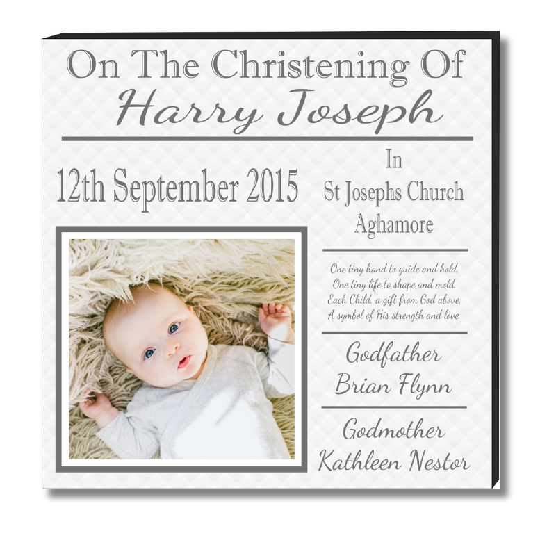 Personalised Christening Baby Panel, Personalised Gift