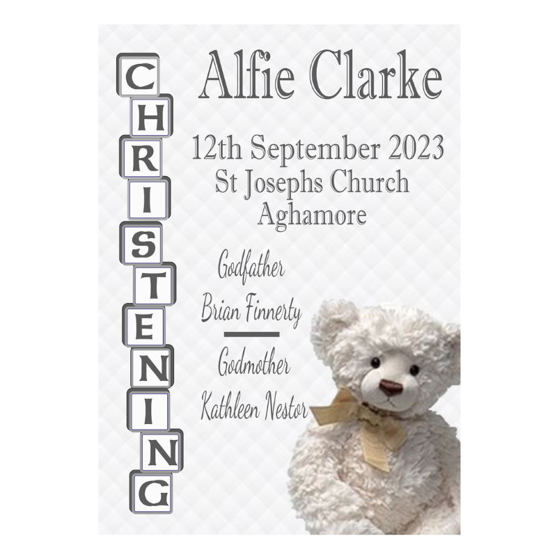 Christening Card, Personalised Gift