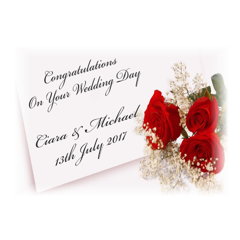 Engagement, Wedding Anniversary Card With Roses, Personalised Gift