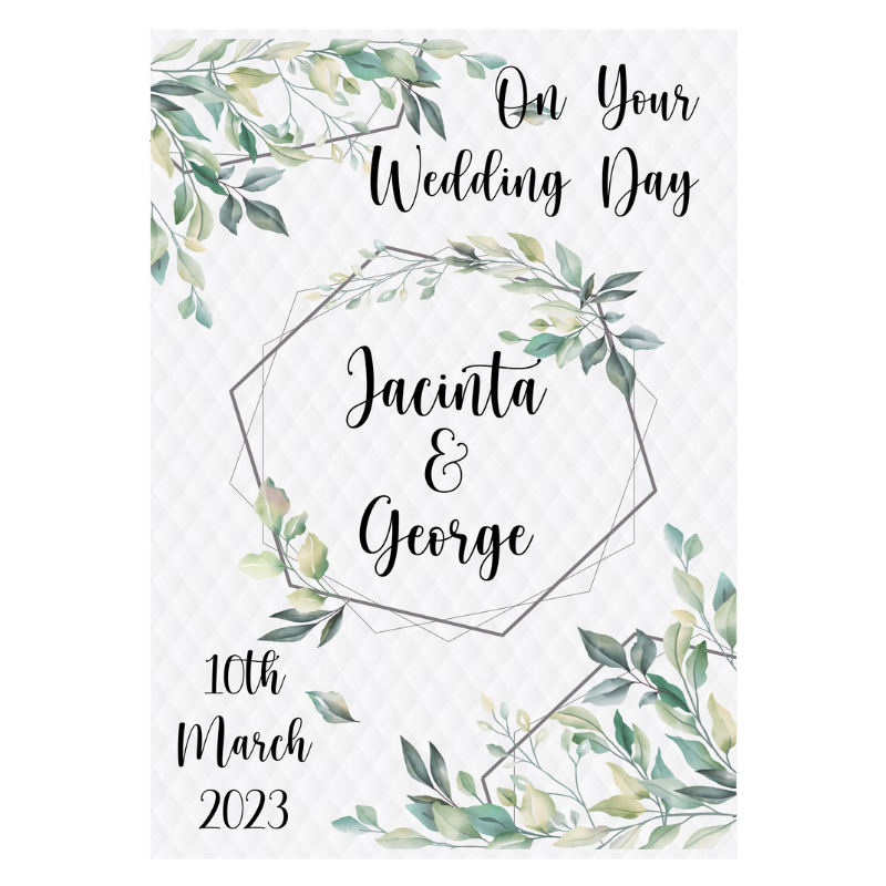 Engagement, Wedding Anniversary Card With floral border, Personalised Gift