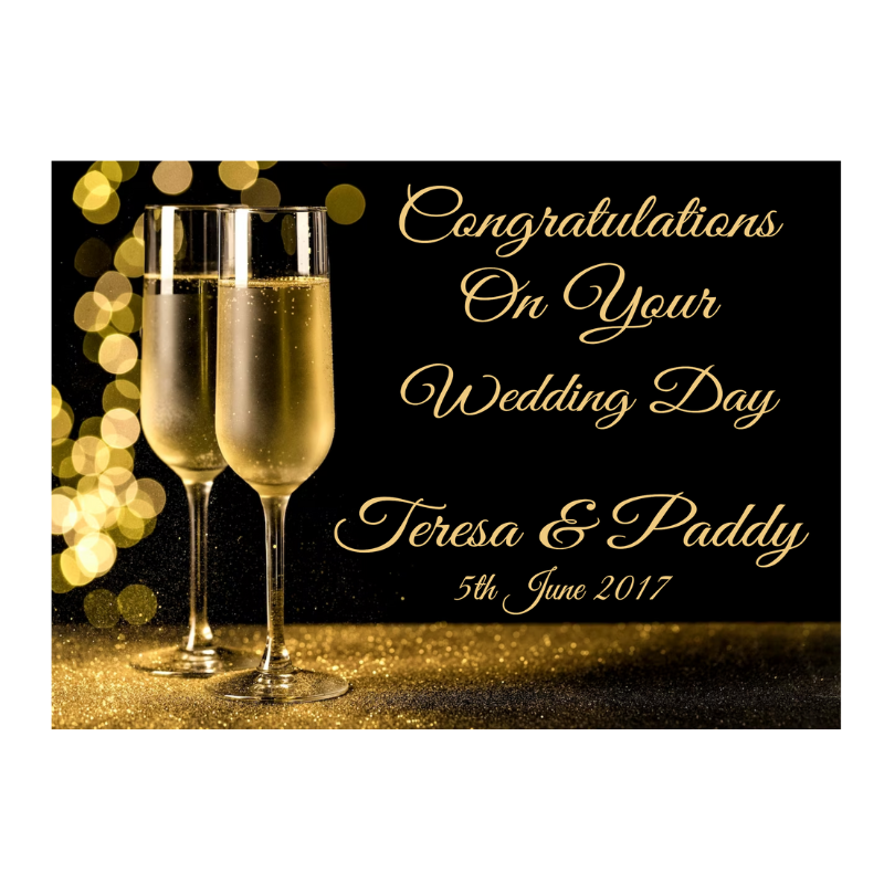 Engagement, Wedding Anniversary Card With Champagne Flutes, Personalised Gift