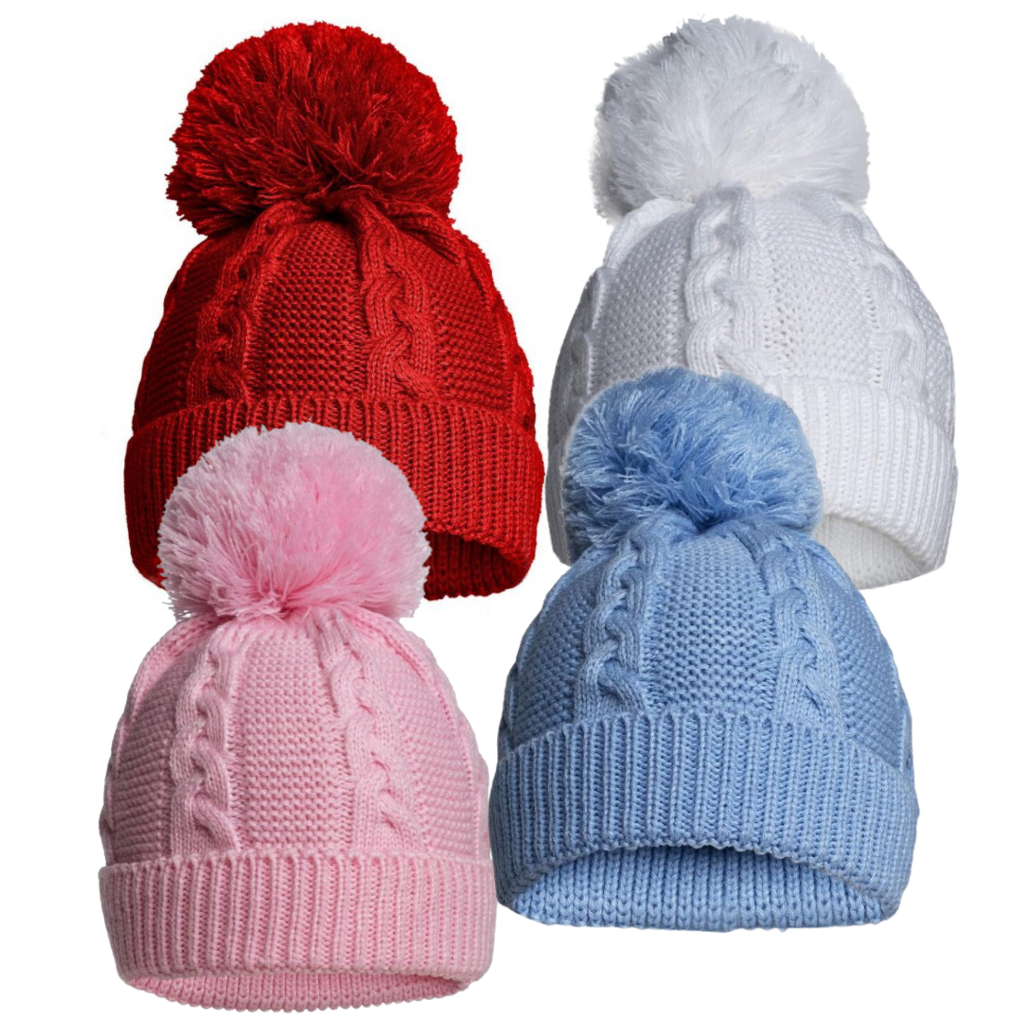 Cable Knit Pom Pom Hat - Personalised Gift