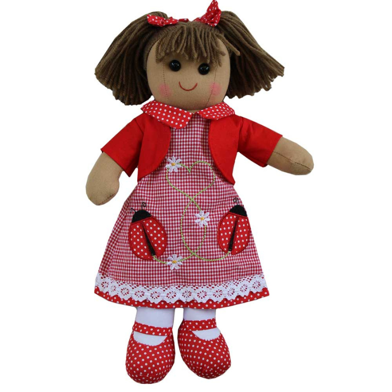 Ladybird Dress Rag Doll - Personalised Gift