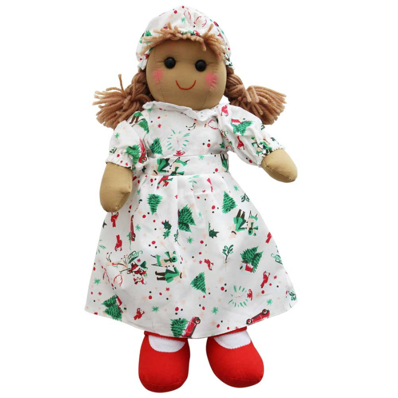 Christmas Dress Rag Doll - Personalised Gift