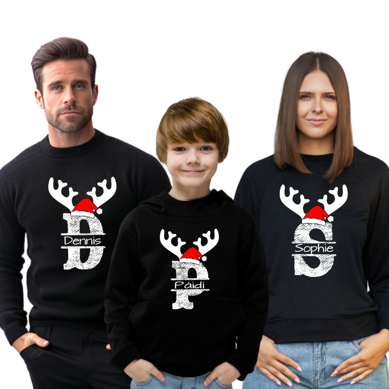 Split Letter Christmas Jumper -  Personalised Gift