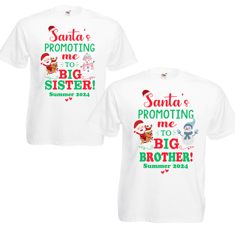 Big Sister/Brother Christmas T-Shirt - Personalised Gift