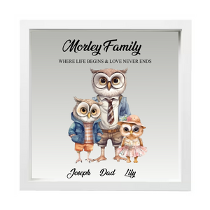 Owl Family Print - Personalised Gift